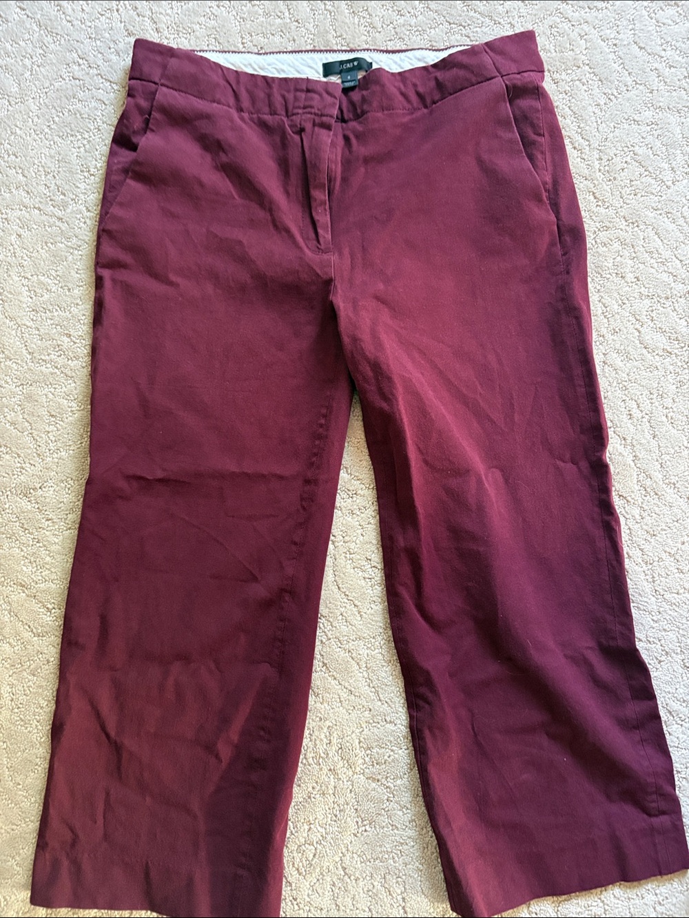J. Crew Women's Cropped Chinos in Wine